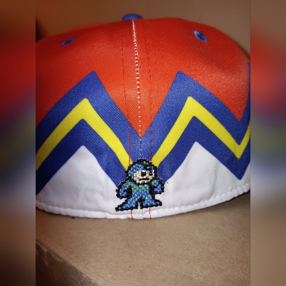 Mega Man Blue and Red Fitted Cap - Picture 2 of 4